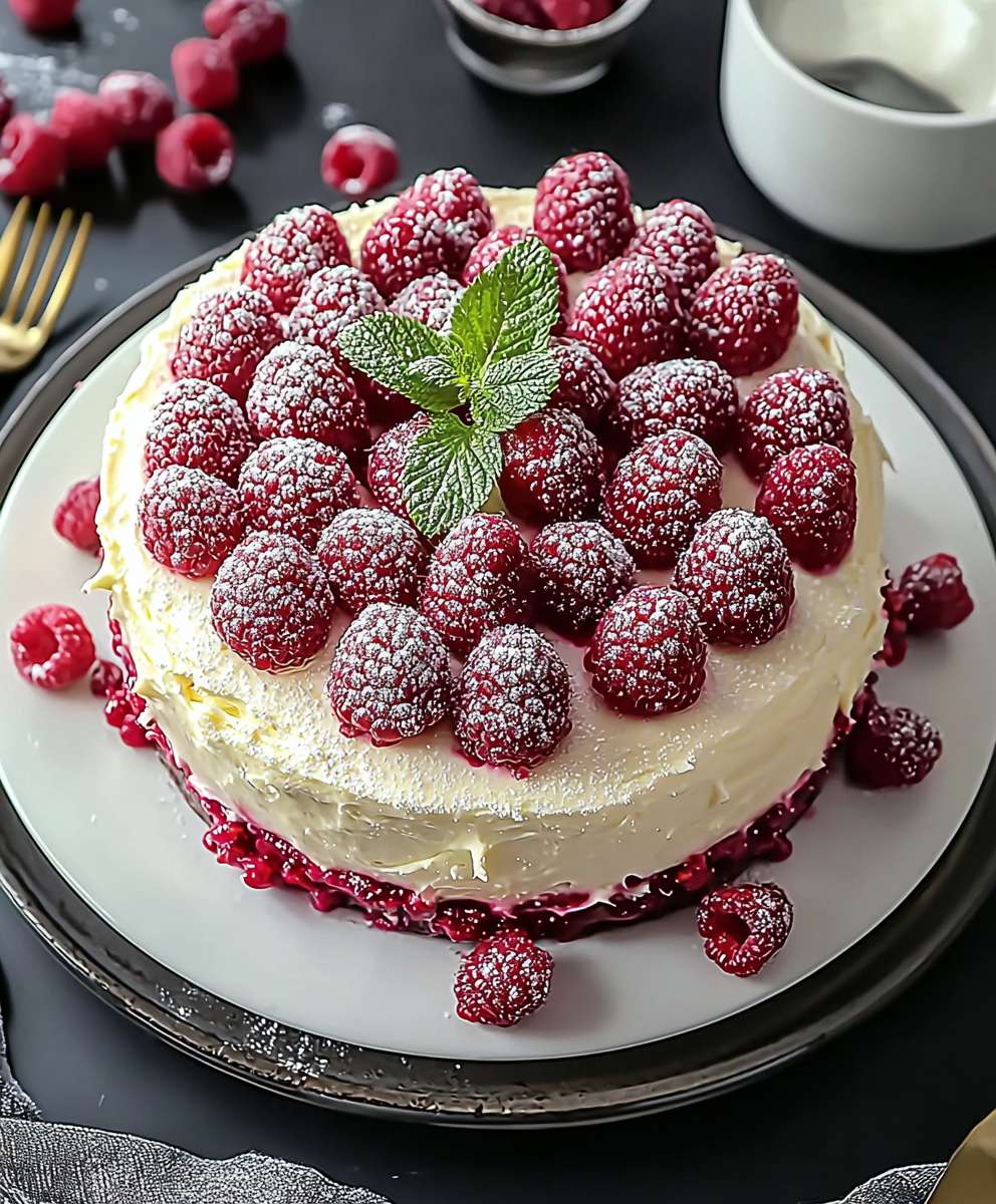White Chocolate Raspberry Cake