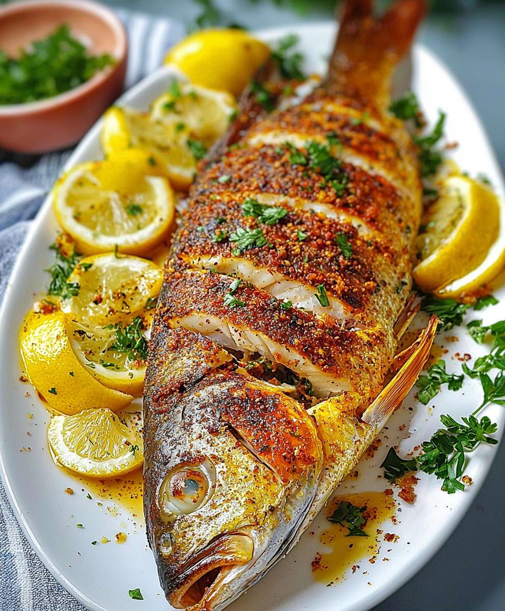 Oven Baked Whole Snapper