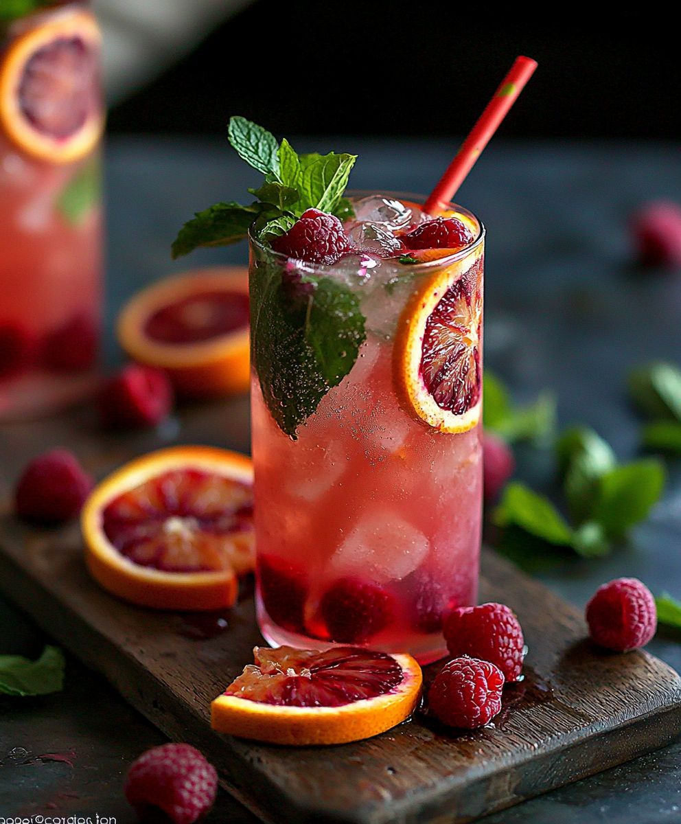 Blood Orange Raspberry Mojito