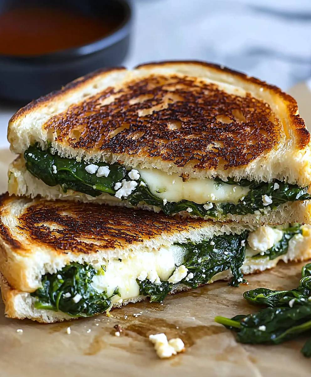 Spinach Feta Grilled Cheese