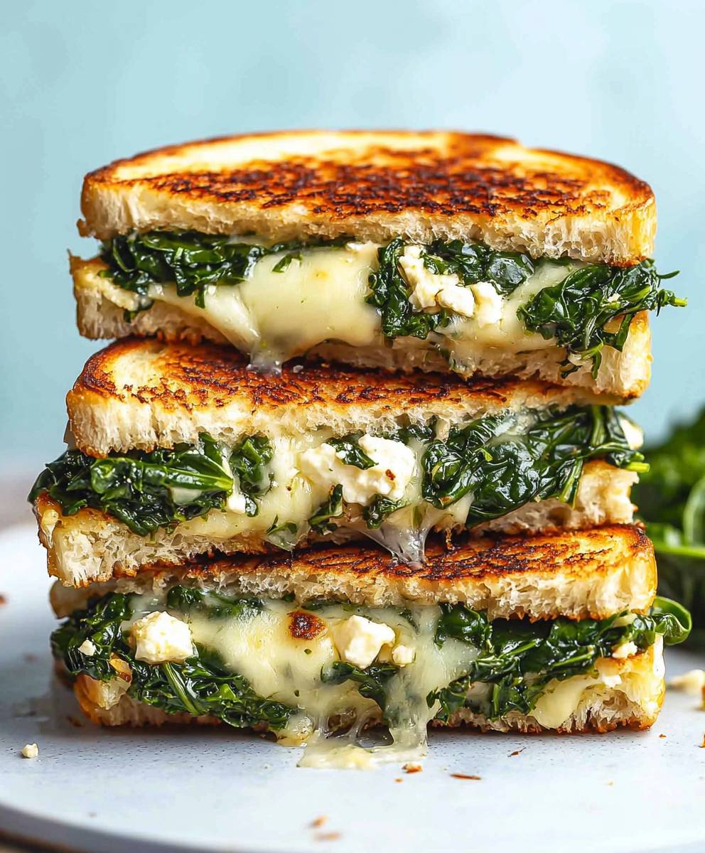 Spinach Feta Grilled Cheese