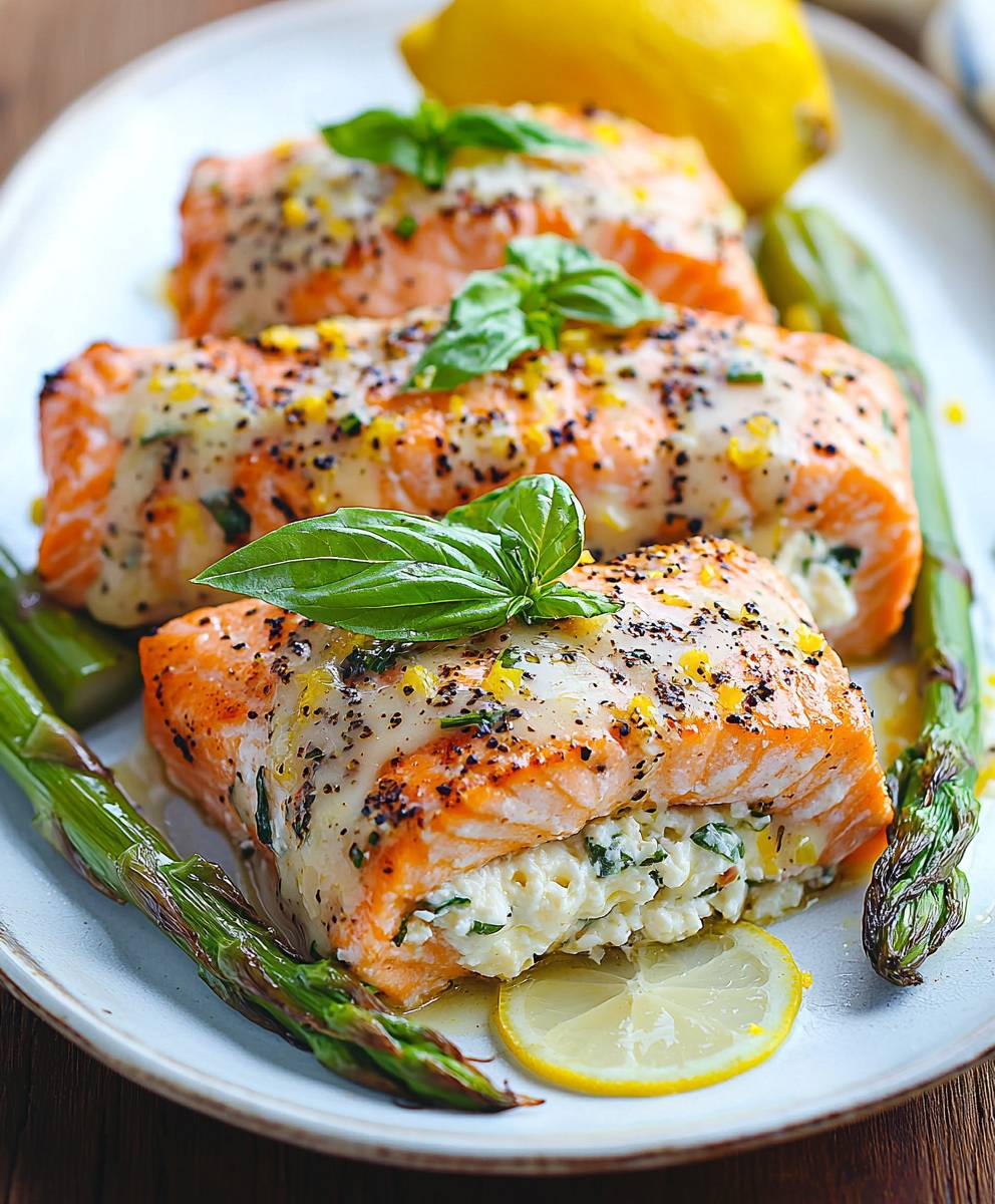 Asparagus Lemon Basil Salmon Rolls