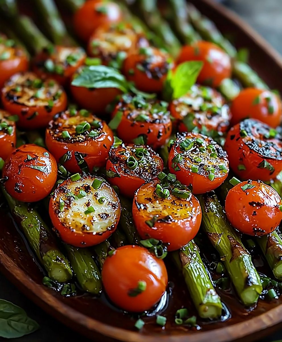 Caprese Roasted Asparagus Dish