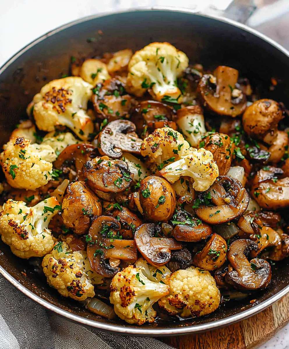 Garlic Mushrooms Cauliflower Skillet