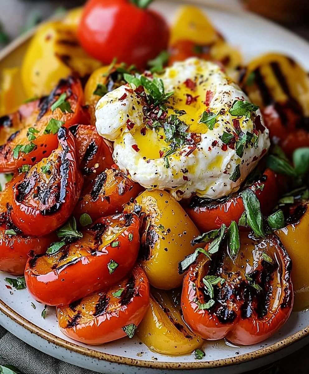 Grilled Bell Peppers Burrata