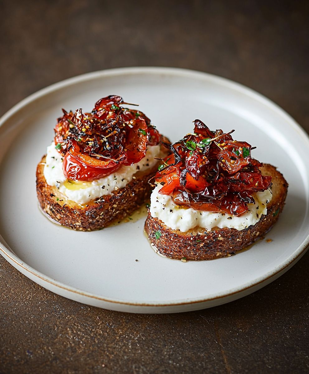 Fettunta with roasted peppers