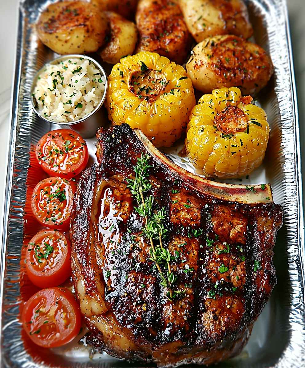 Surf and Turf Tomahawk Steak