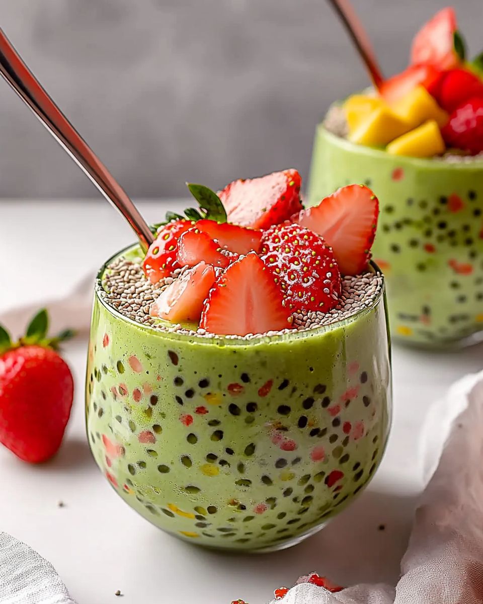 Strawberry Matcha Sago Dessert