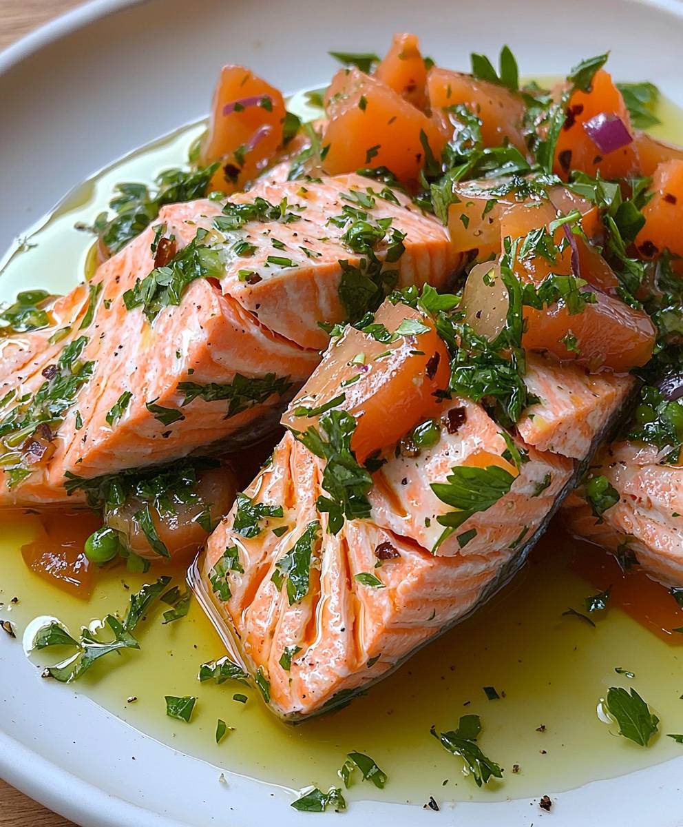 Olive Oil Poached Salmon