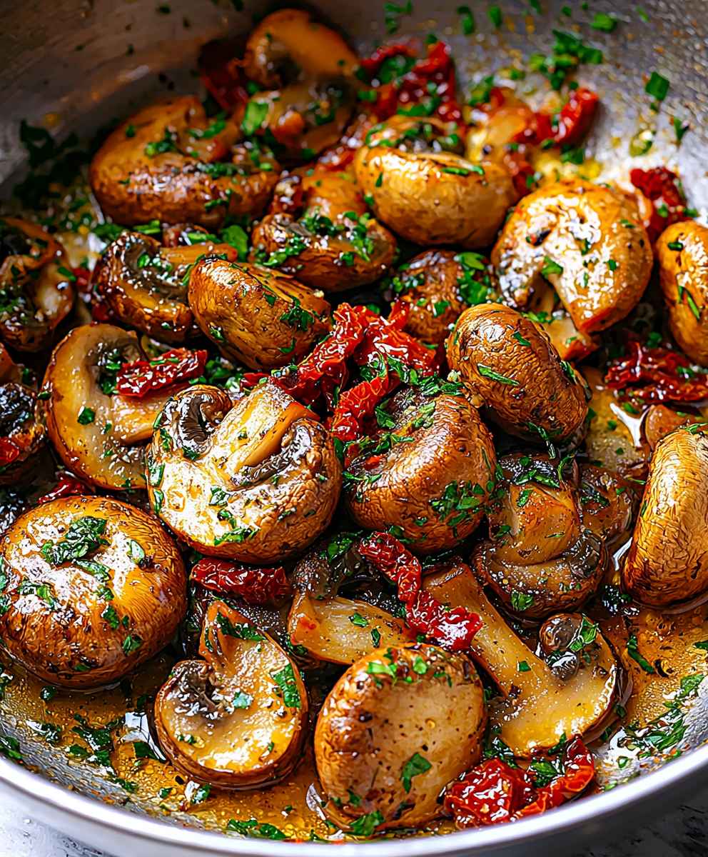 Garlic Mushrooms Sun-Dried Tomatoes
