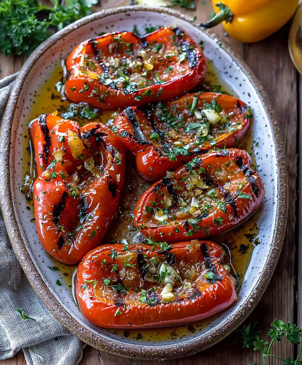 Chargrilled Capsicums with Garlic Oil