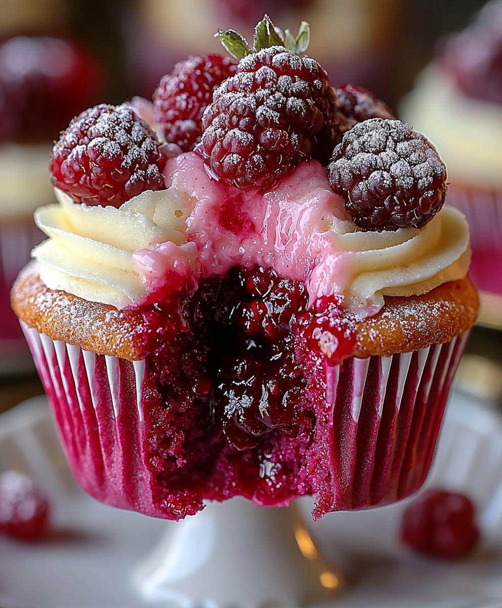 Crimson Berry Bloom Cupcakes