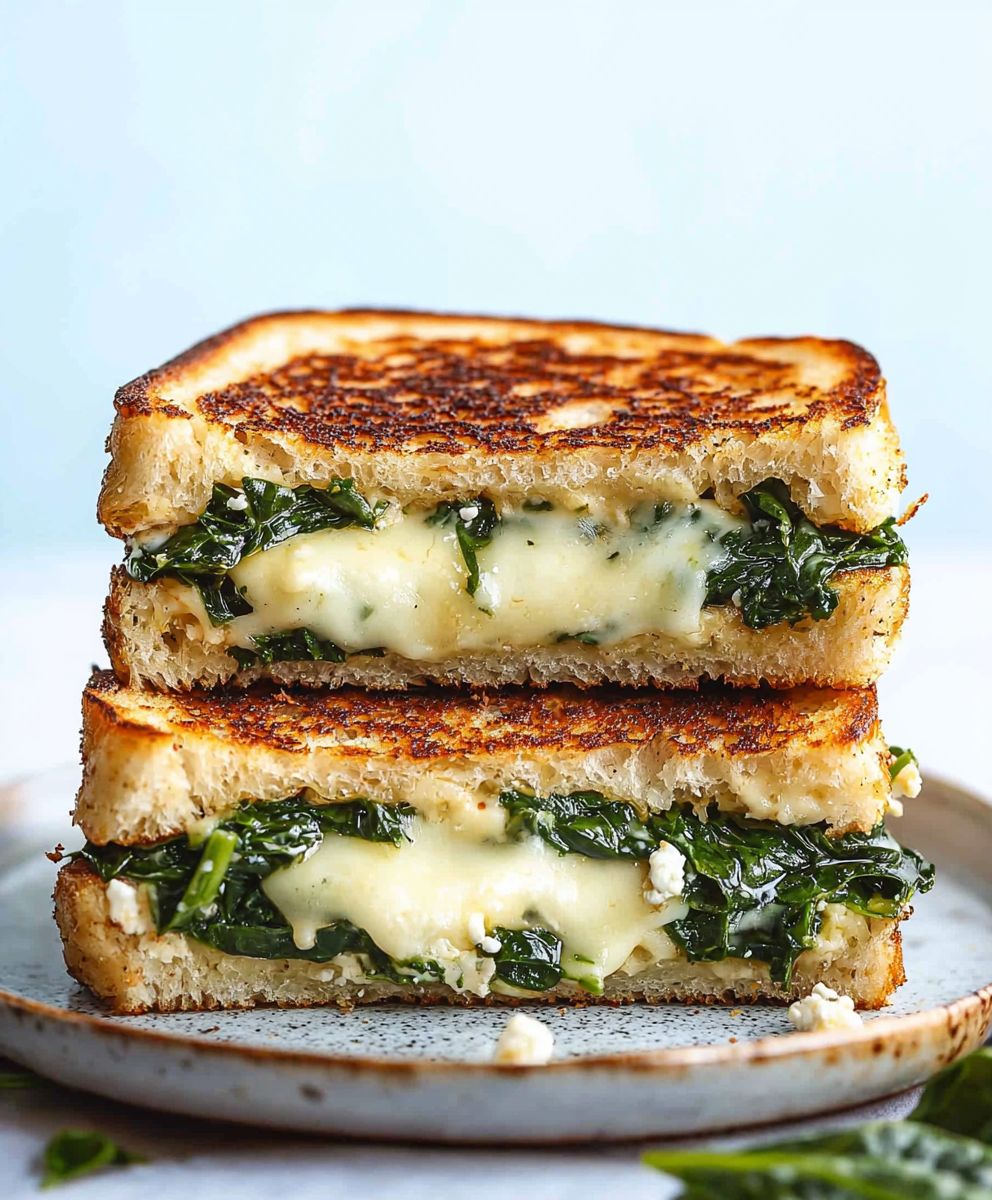 Spinach Feta Grilled Cheese