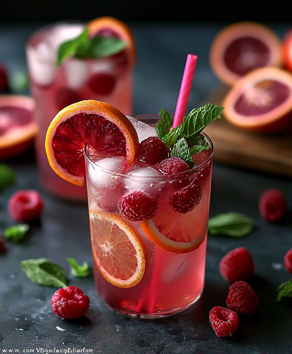 Blood Orange Raspberry Mojito