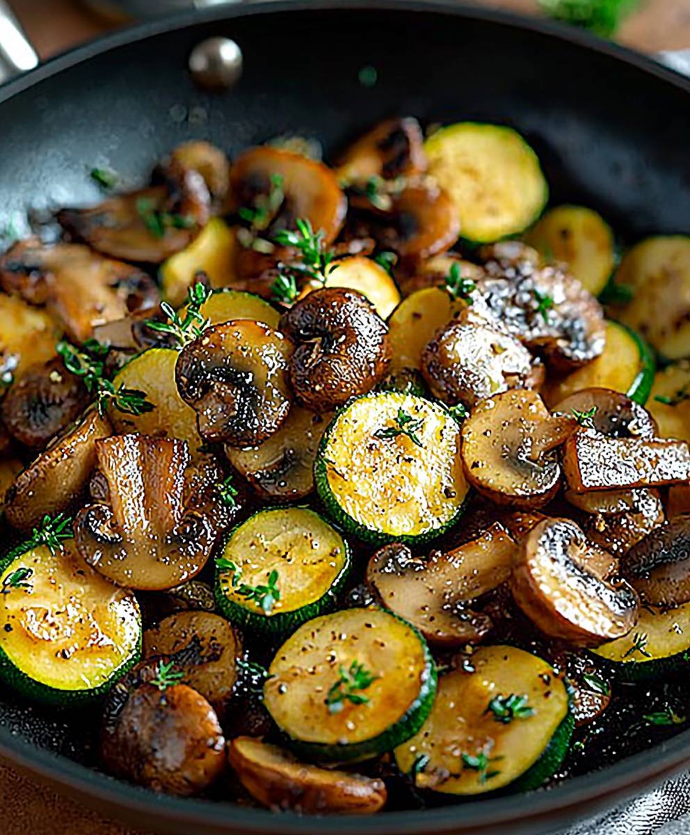 Skillet Zucchini Mushrooms Dish