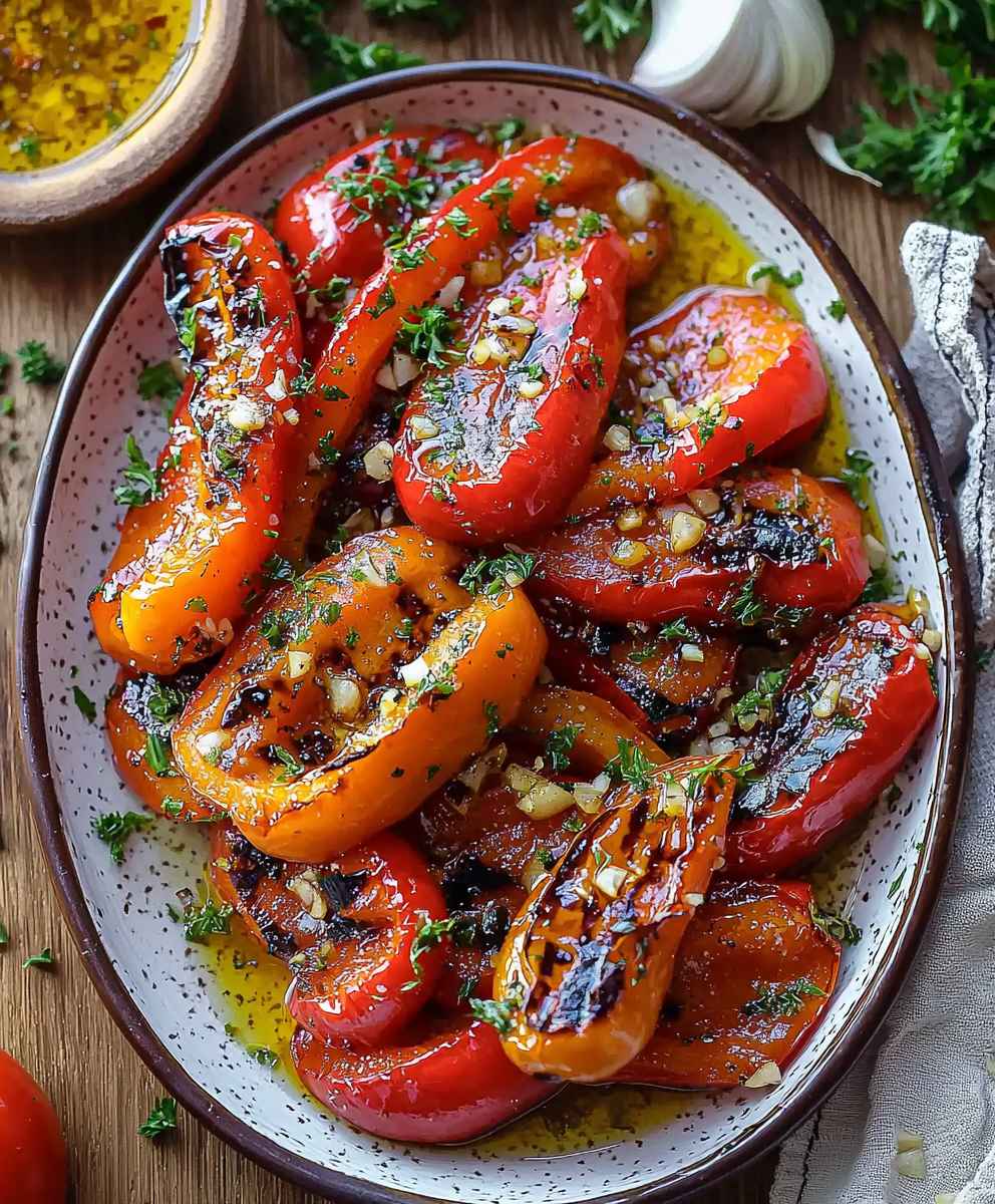 Chargrilled Capsicums with Garlic Oil
