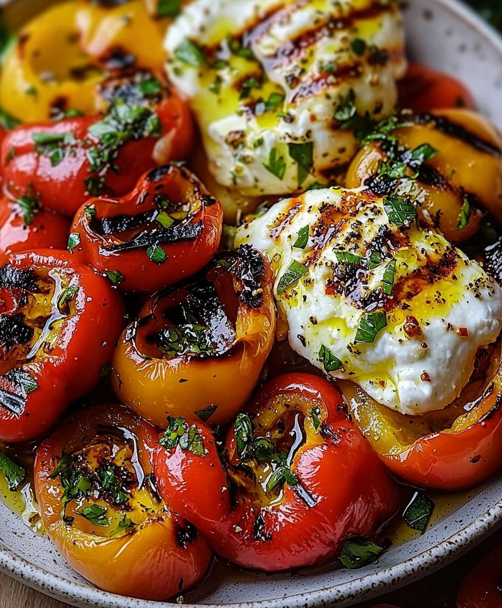 Grilled Bell Peppers Burrata