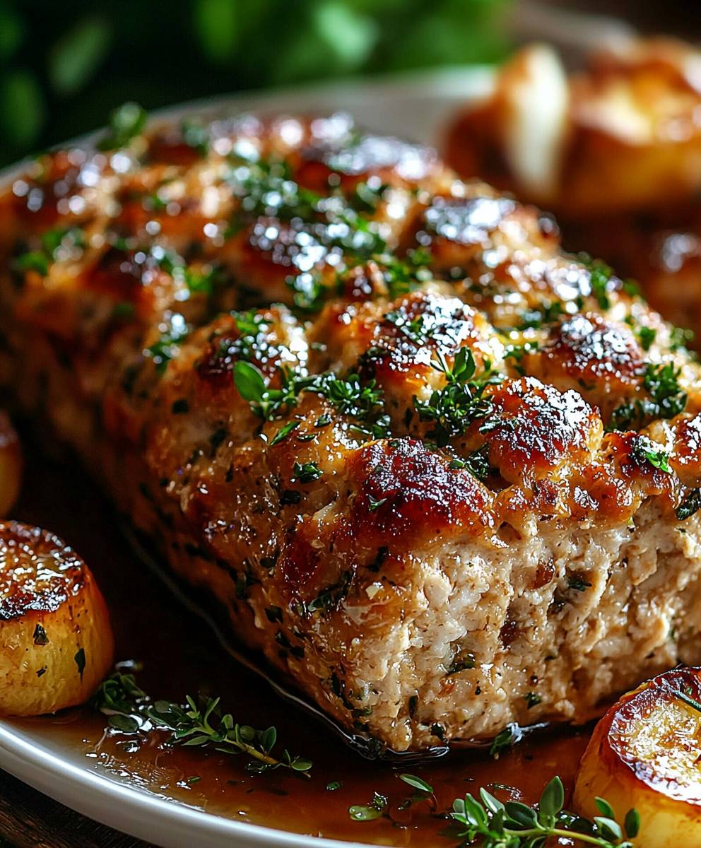 Garlic Parmesan Chicken Meatloaf