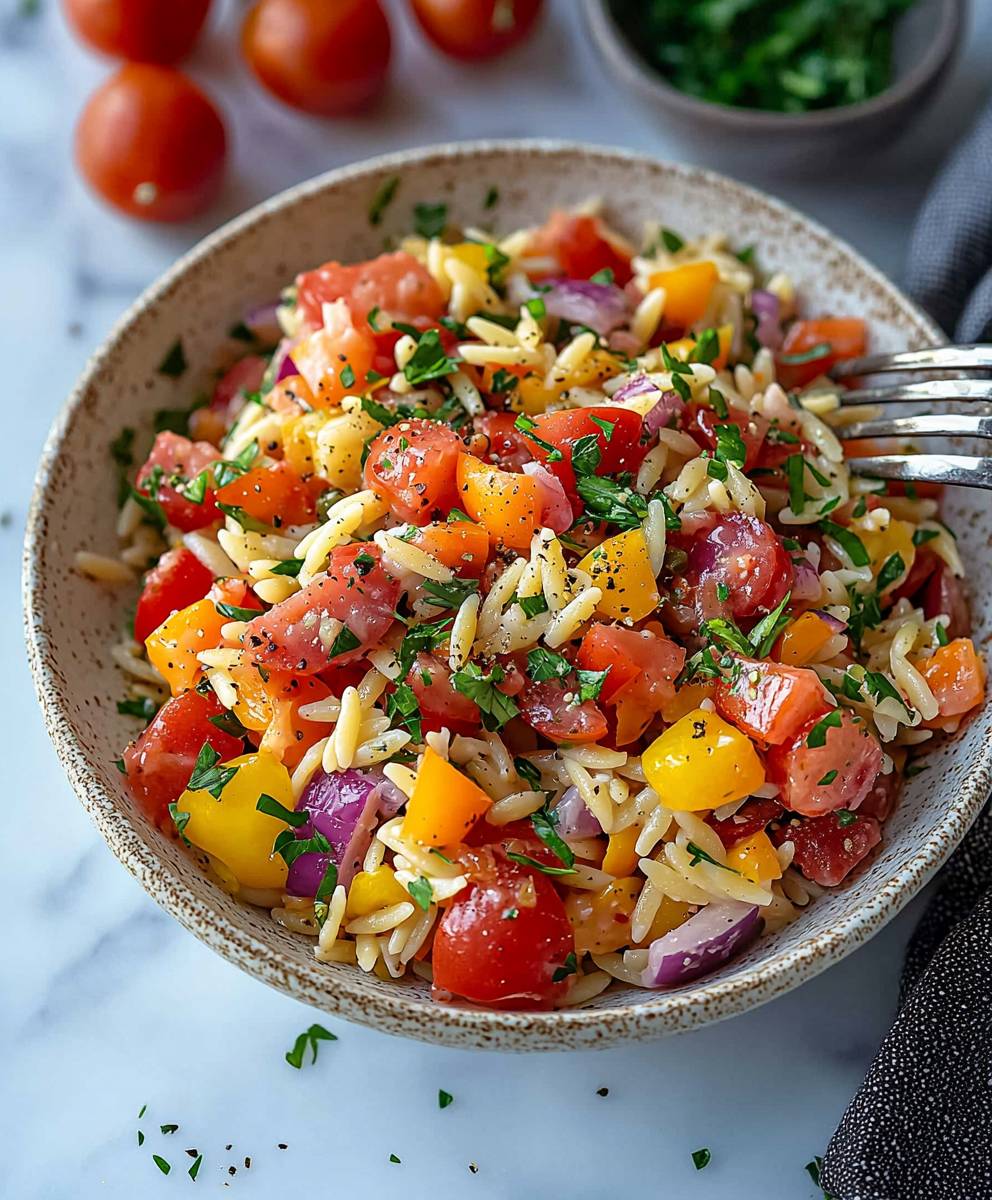 Rainbow Orzo Salad