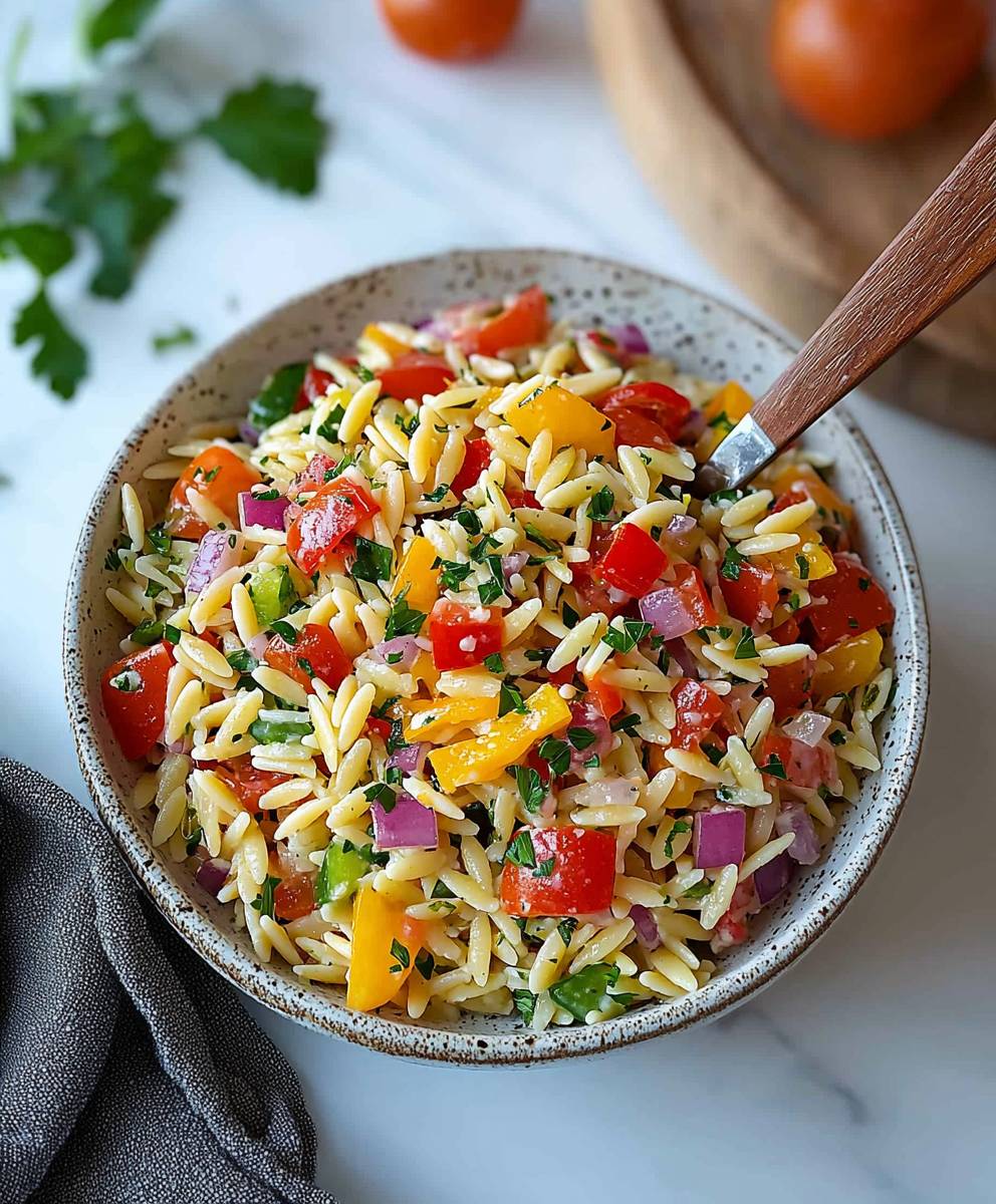 Rainbow Orzo Salad