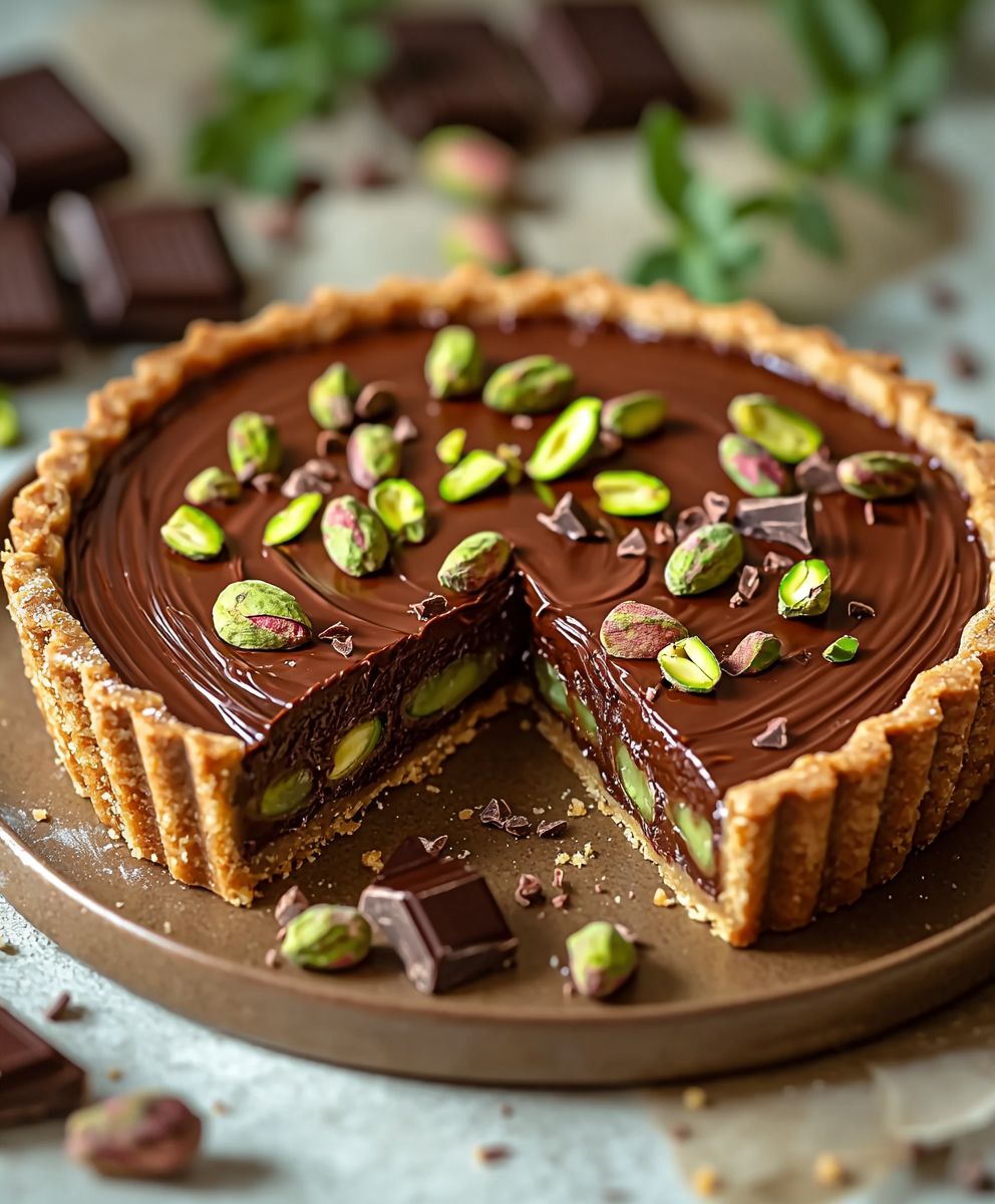 Chocolate Pistachio Tart