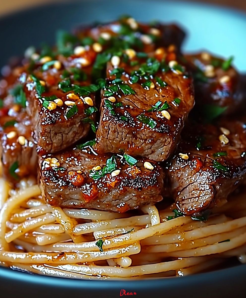 Garlic Steak Pasta