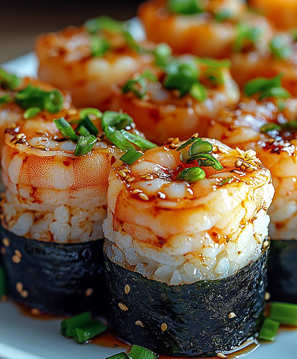 Spicy Shrimp Sushi Stacks
