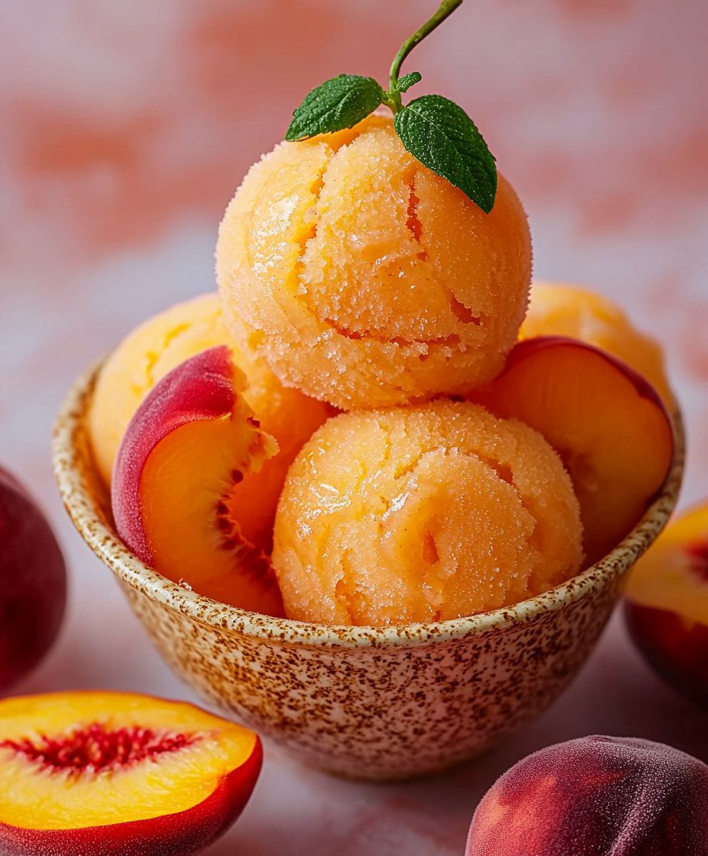 Peach Sorbet Summer Treat