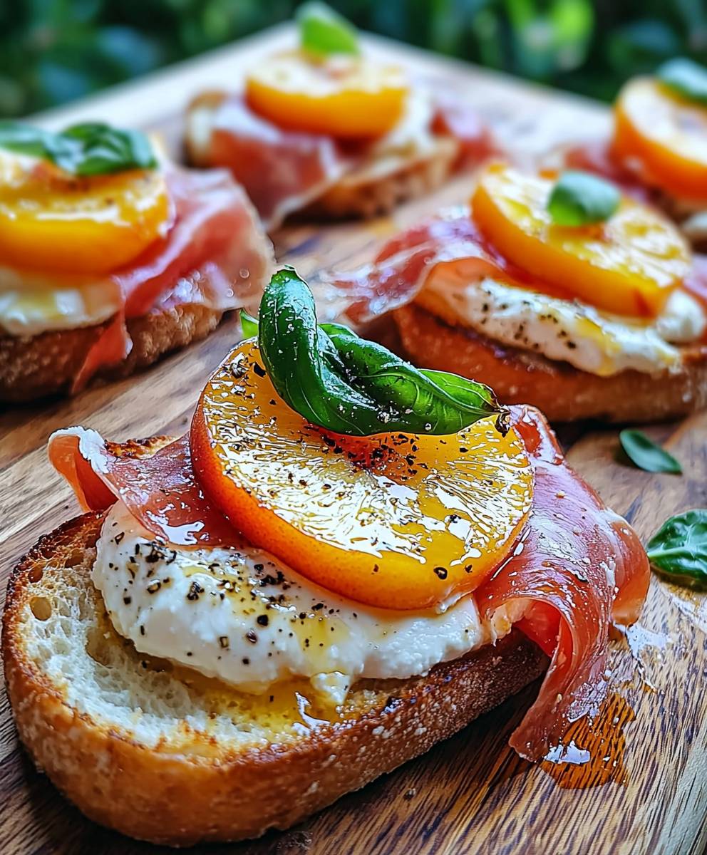 Burrata Crostini with Prosciutto