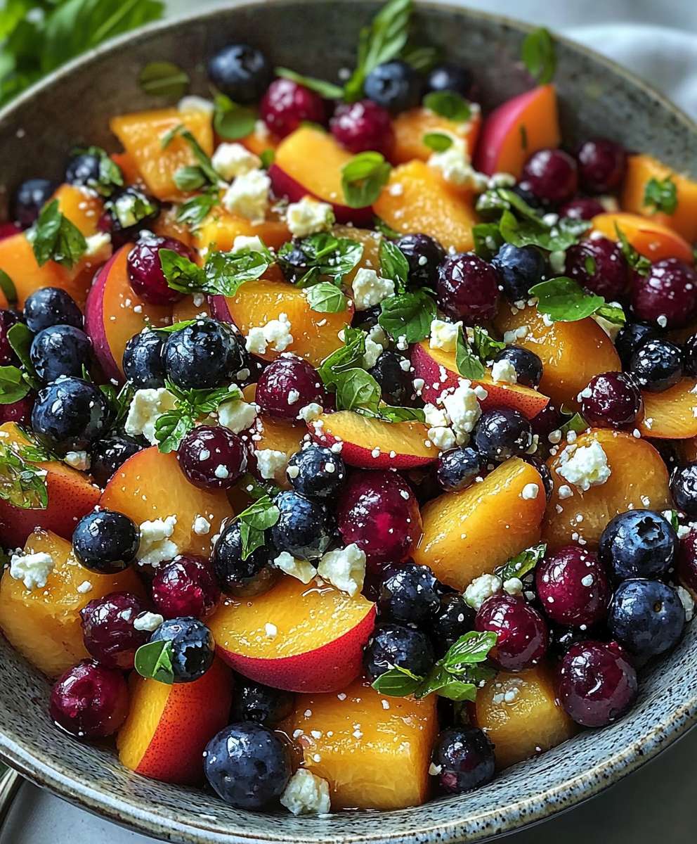 Blueberry Peach Feta Salad