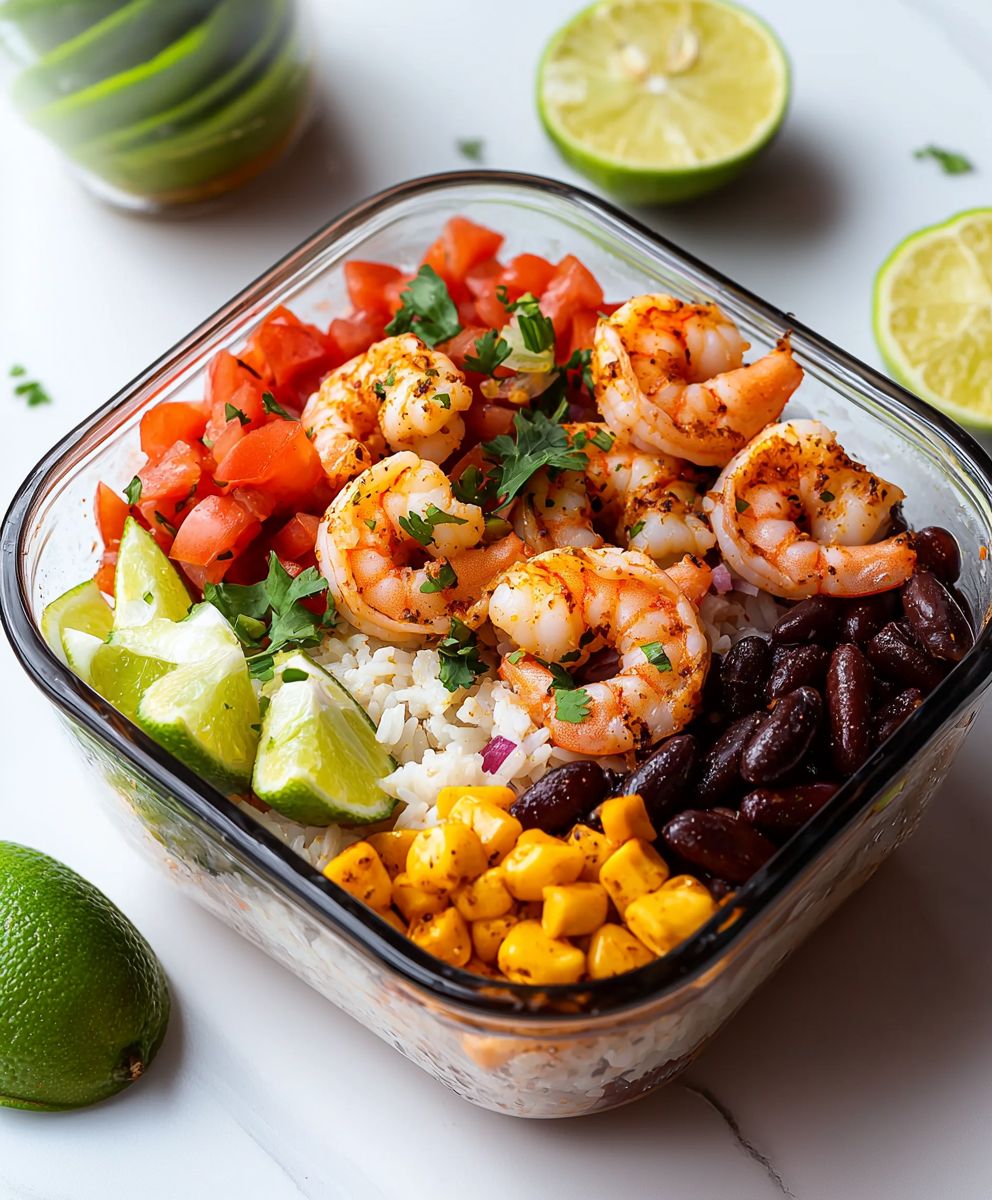 Shrimp taco rice bowl