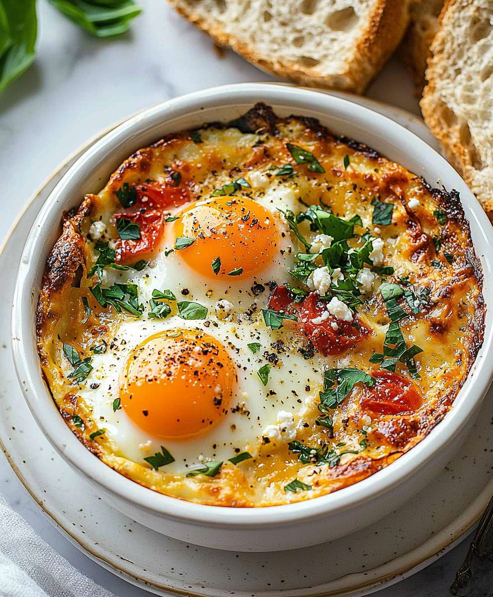 Baked Feta Eggs