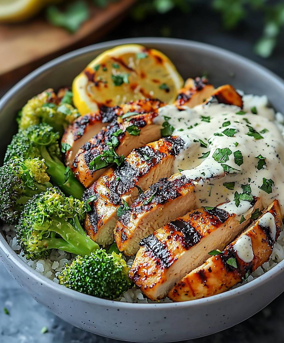 Grilled Chicken Broccoli Bowls