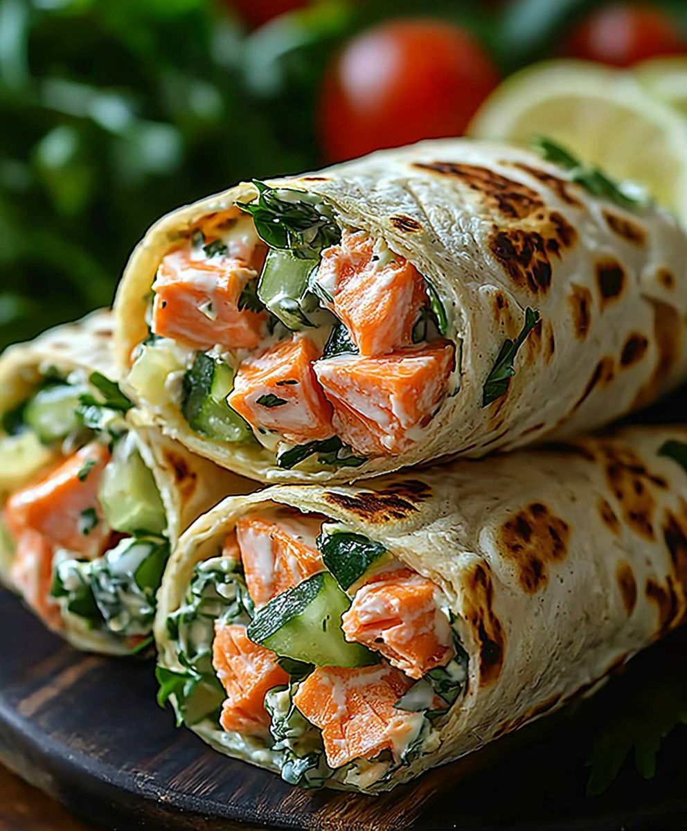 Greek Yogurt Salmon Wraps