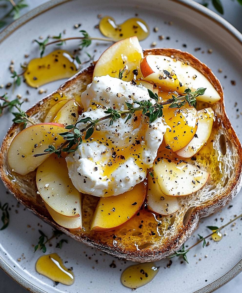 Apple Honey Burrata Toast