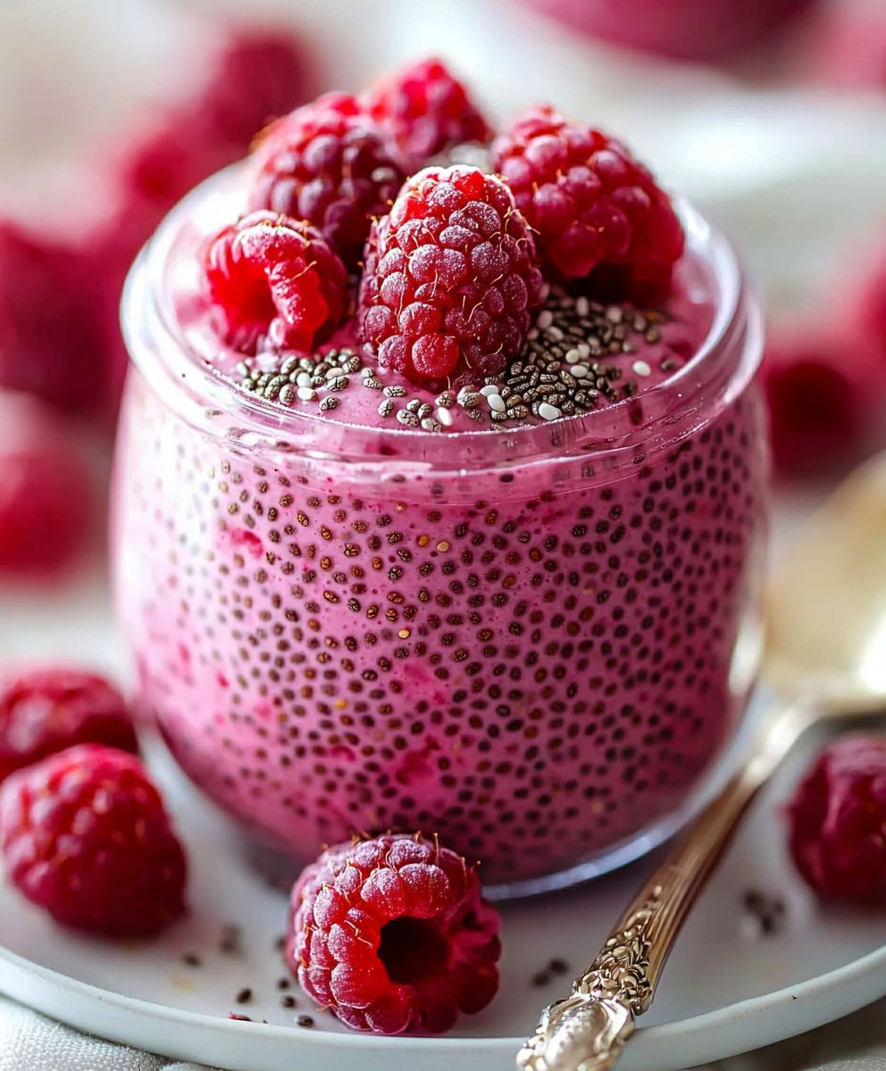Raspberry chia pudding