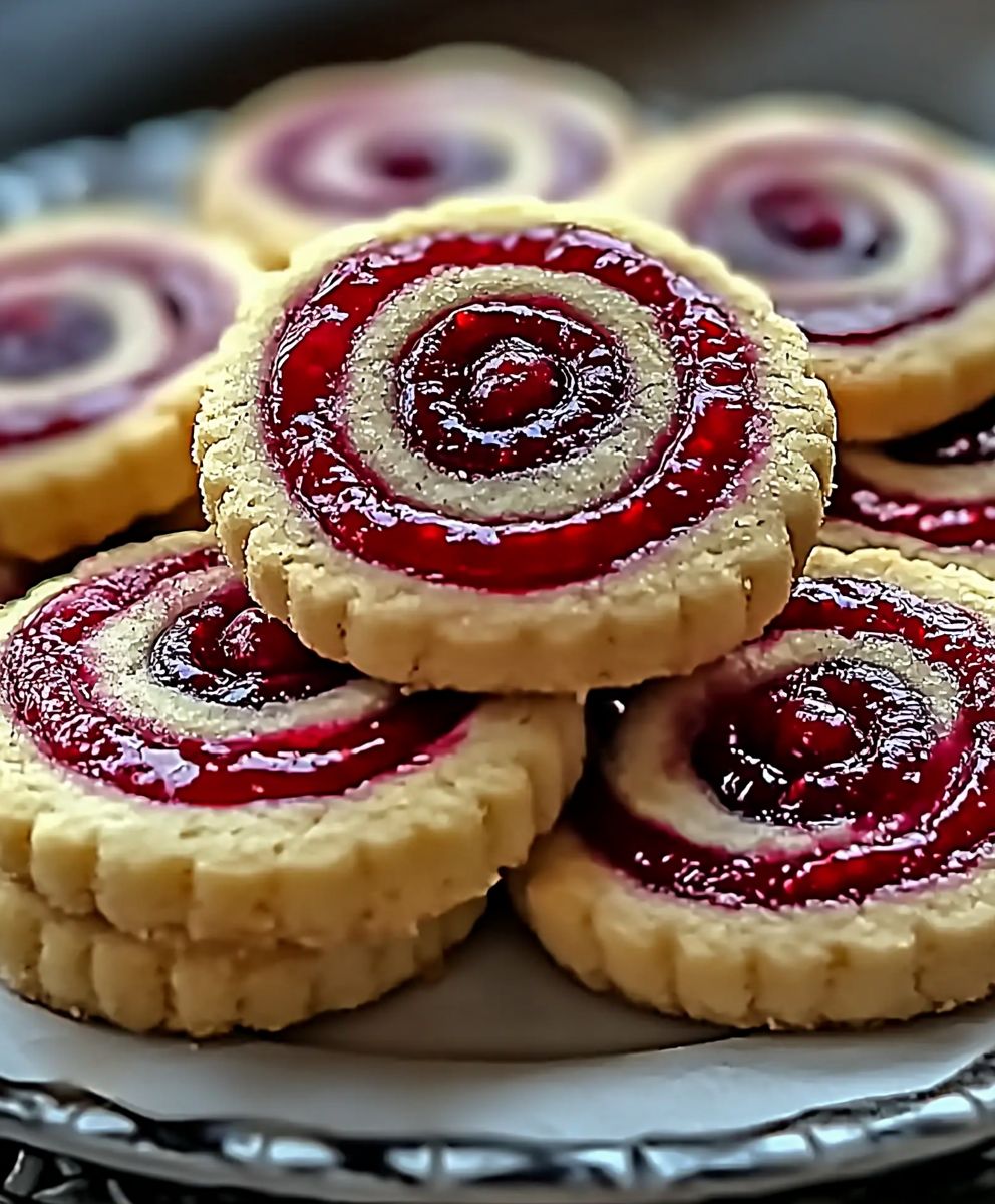 Raspberry Swirl Shortbread Cookies