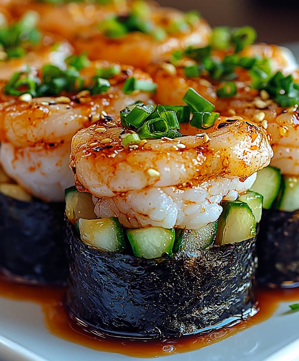 Spicy Shrimp Sushi Stacks