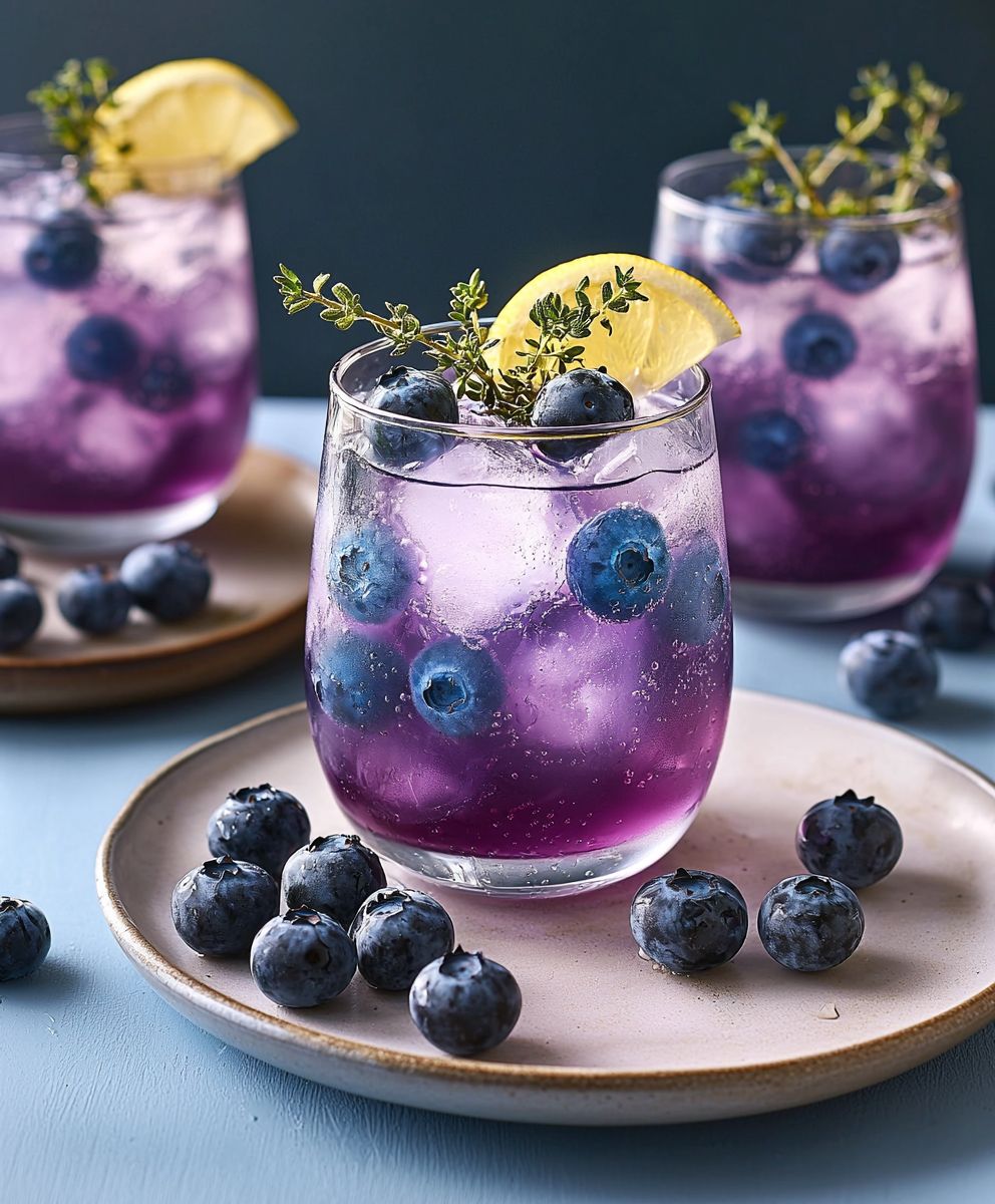 Blueberry Thyme Gin Fizz