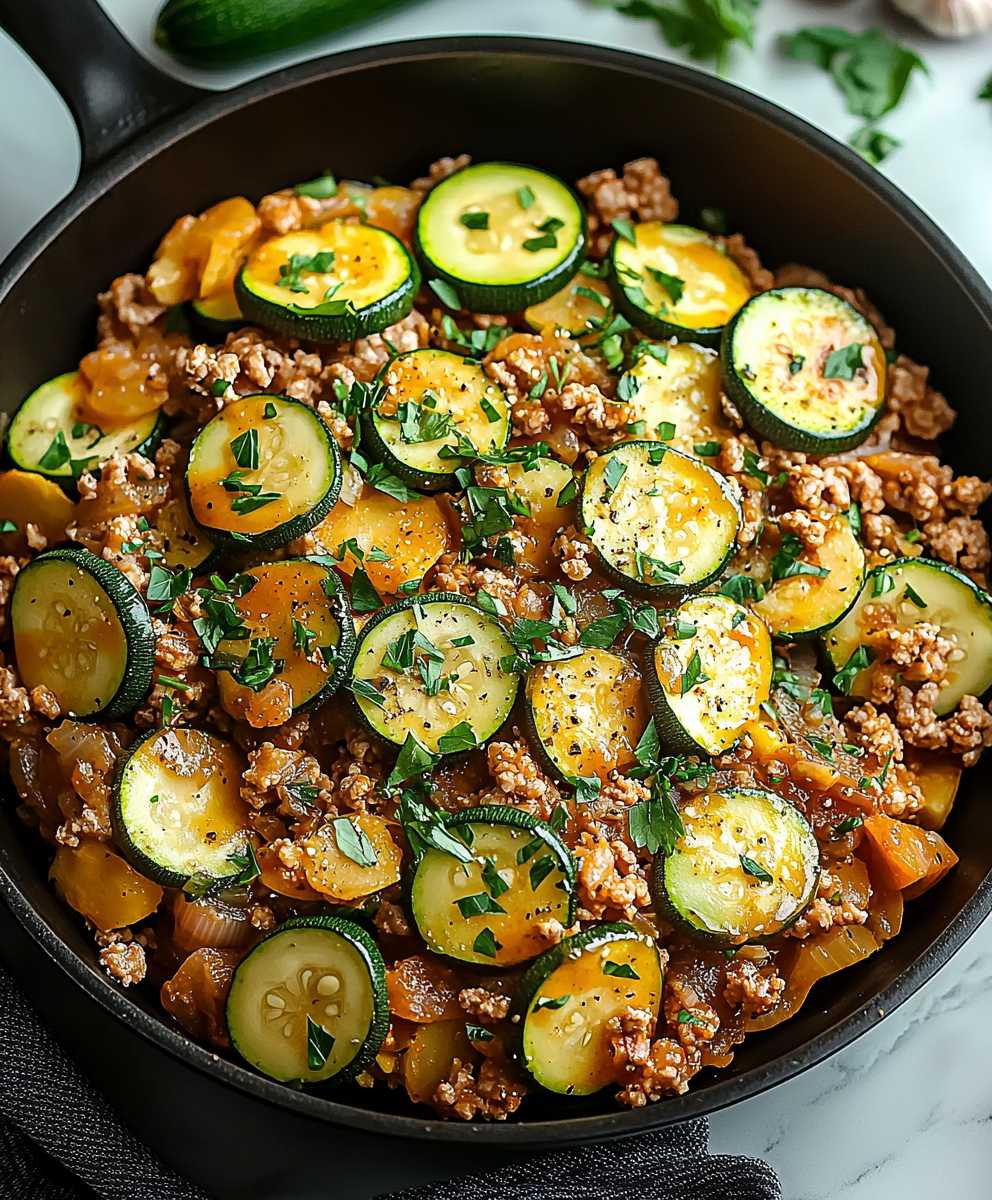 Ground Turkey Zucchini Skillet