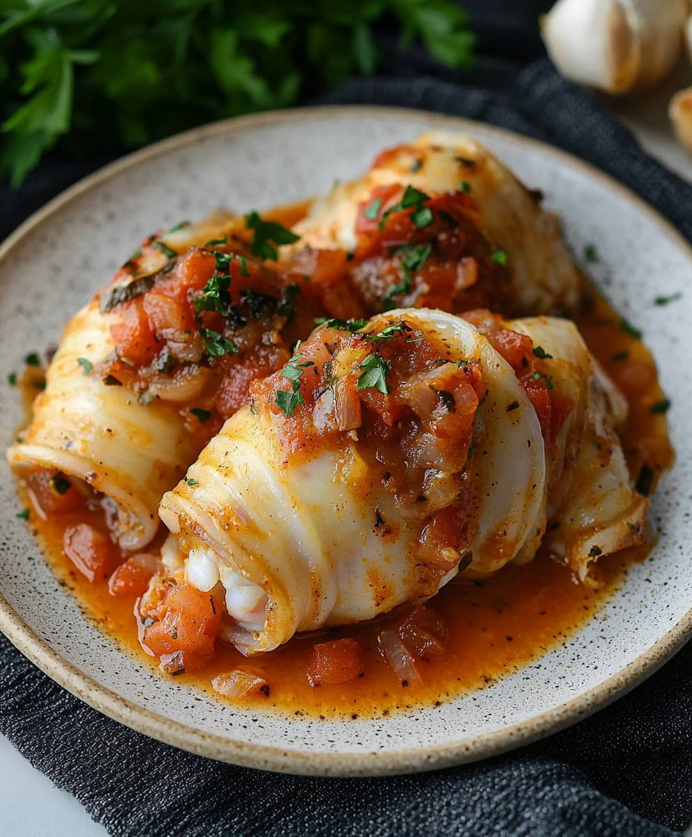 Greek stuffed calamari