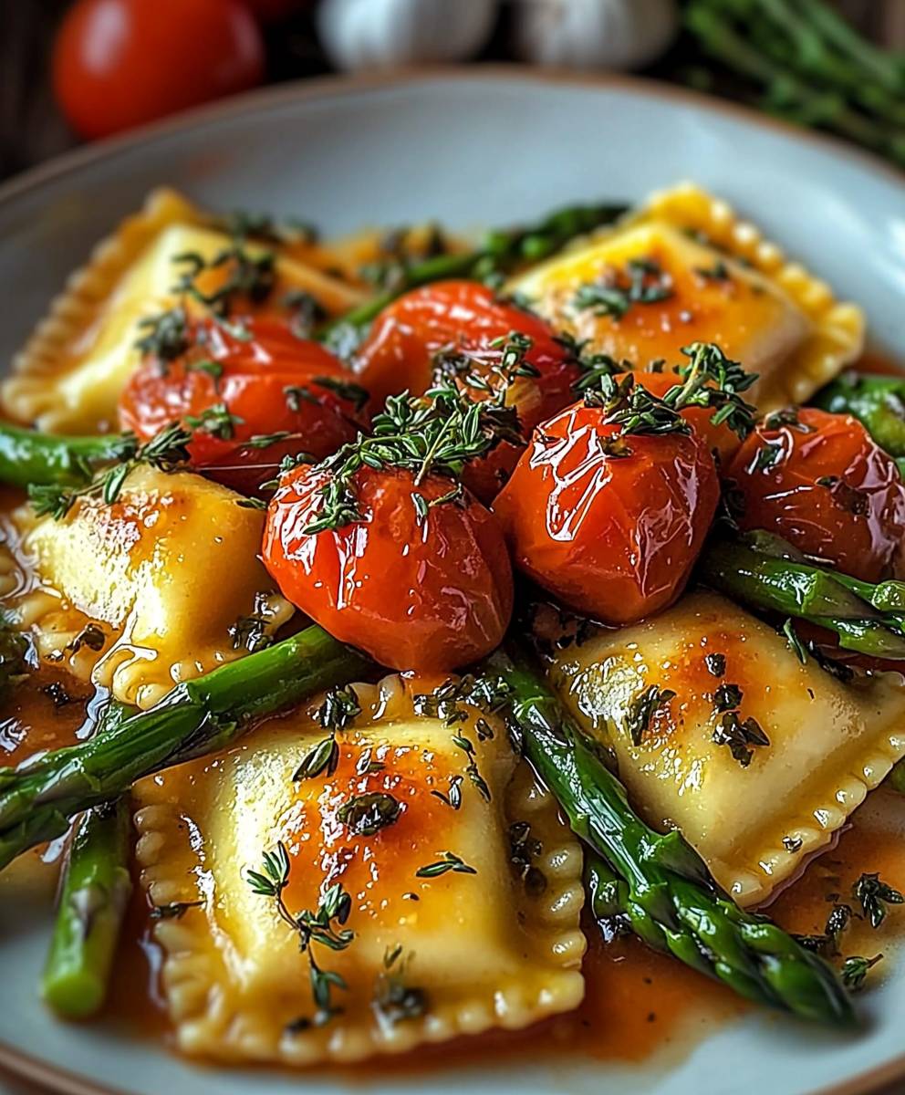 Ravioli with Tomatoes Asparagus
