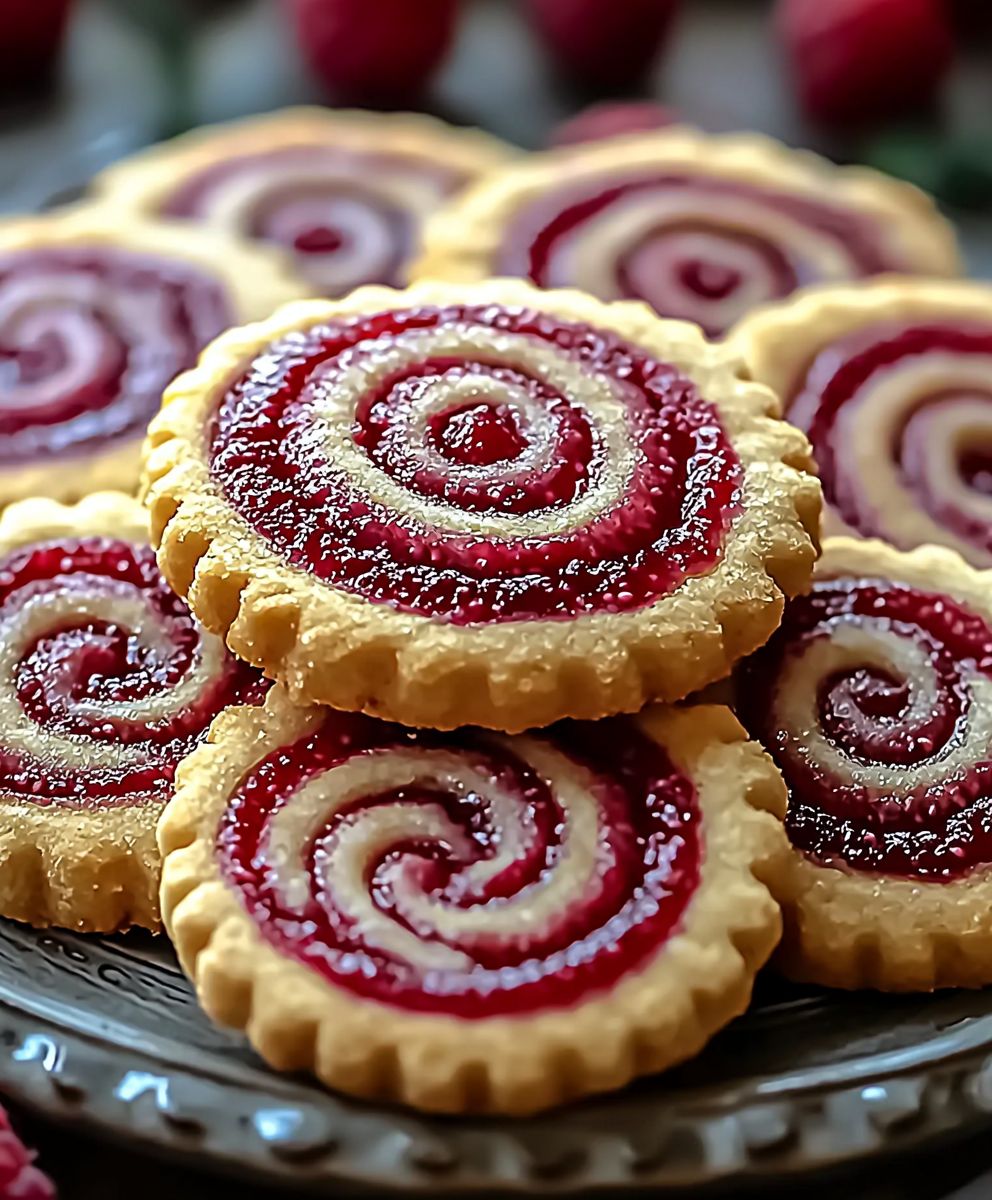 Raspberry Swirl Shortbread Cookies