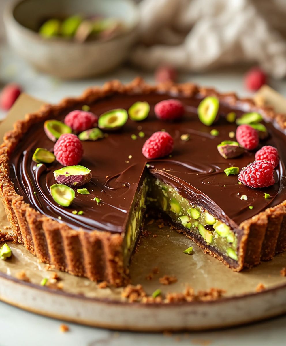 Chocolate Pistachio Tart
