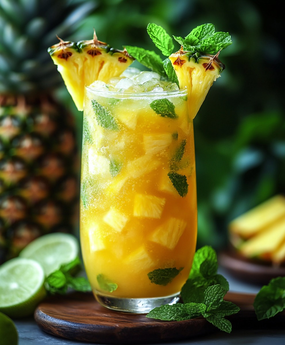Pineapple Coconut Mojito Mocktail