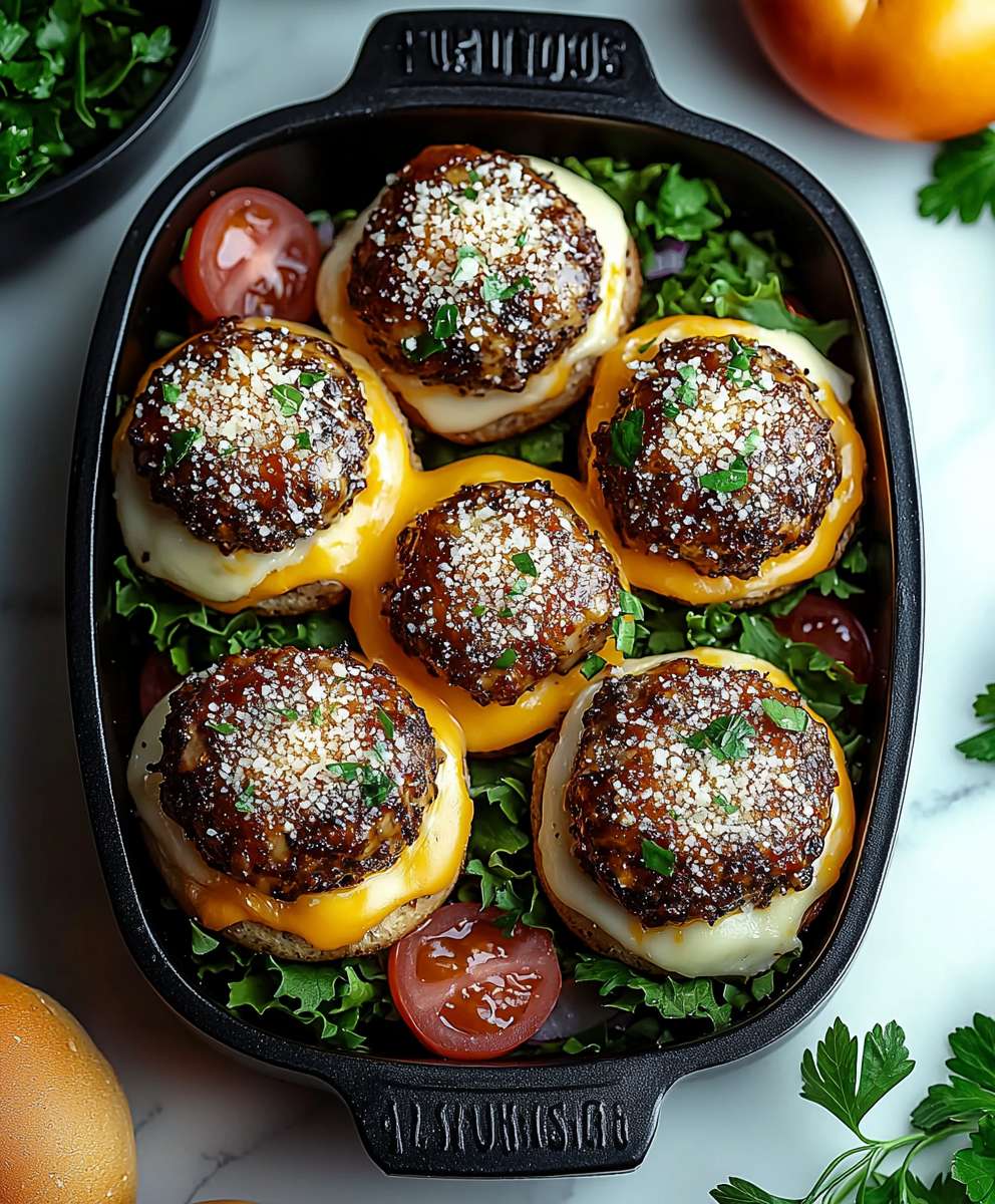 Garlic Parmesan Cheeseburger Bombs