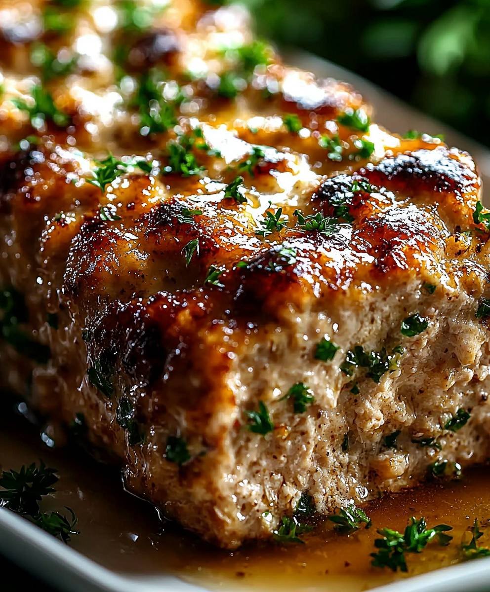 Garlic Parmesan Chicken Meatloaf