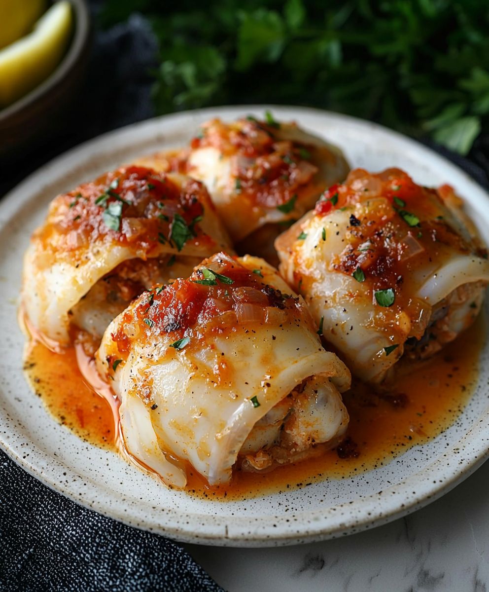 Greek stuffed calamari