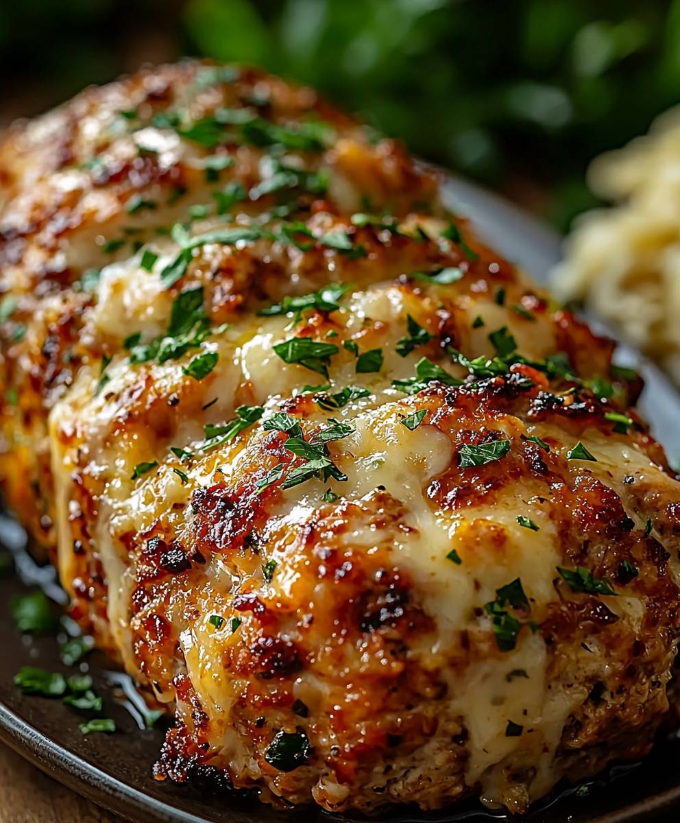 Garlic Parmesan Chicken Meatloaf