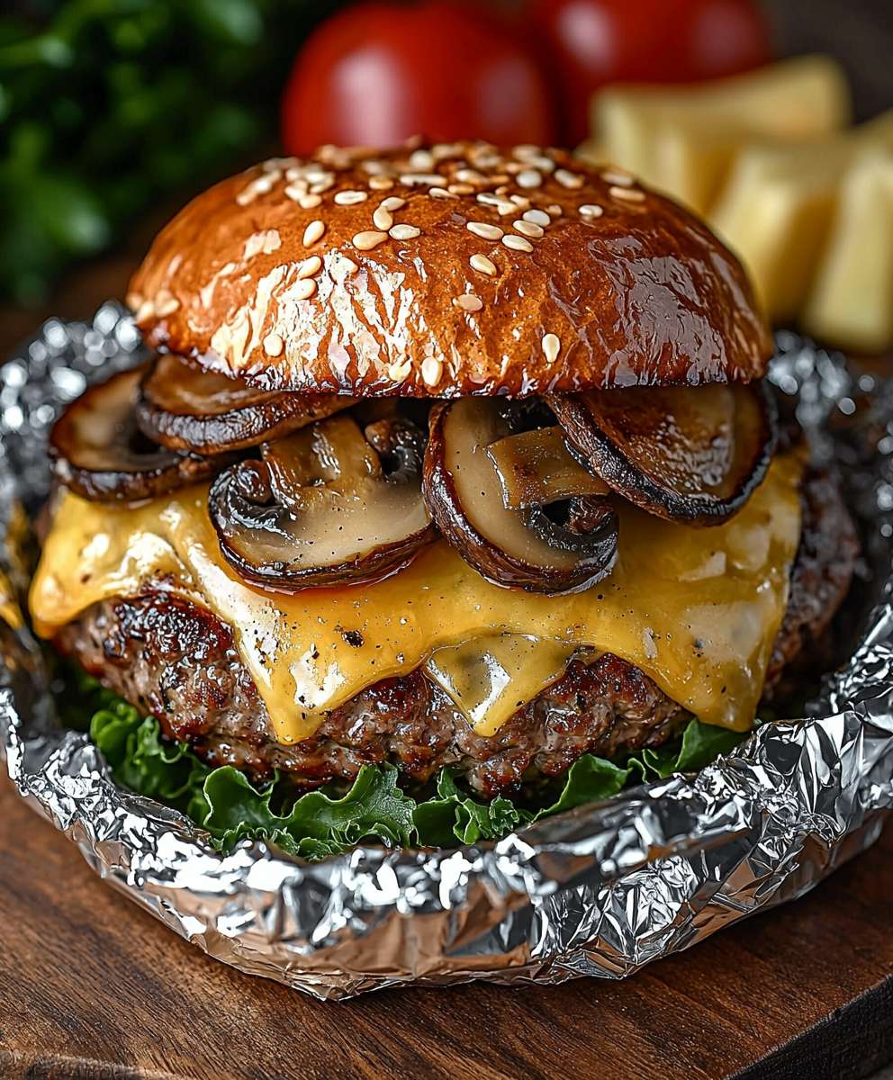 Mushroom Swiss Burger Foil